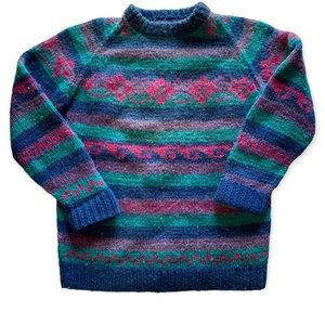 Vintage knit sweater crewneck grandma sweater